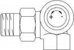 Zawór termostatyczny typu AV9 DN10 - 3/8, kolanowo-kątowy prawostronny, z nastawą wstępną