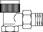 Zawór termostatyczny typu AV 9, DN10 - 3/8, kątowy, z nastawą wstępną