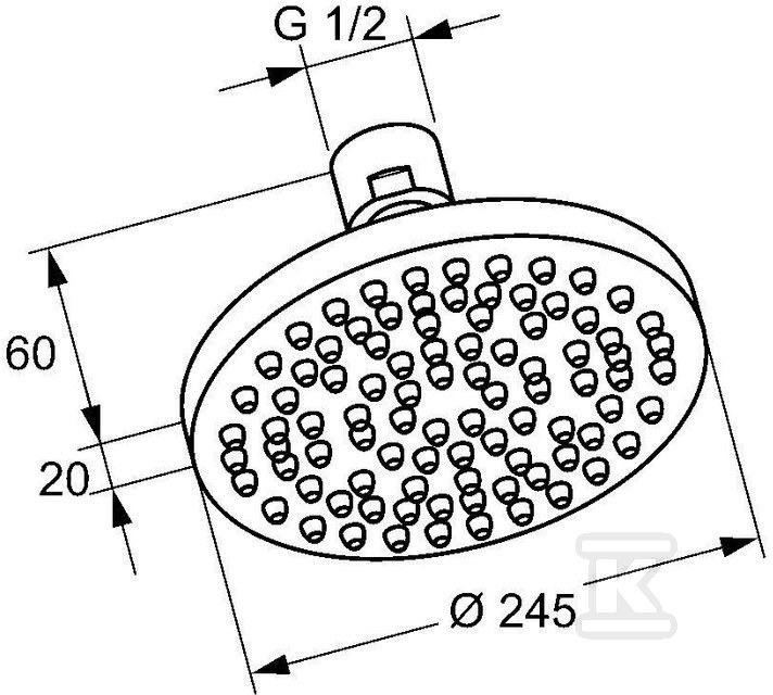 Sprchová hlavica A-QA ECO DN15 250mm - 6652105-00