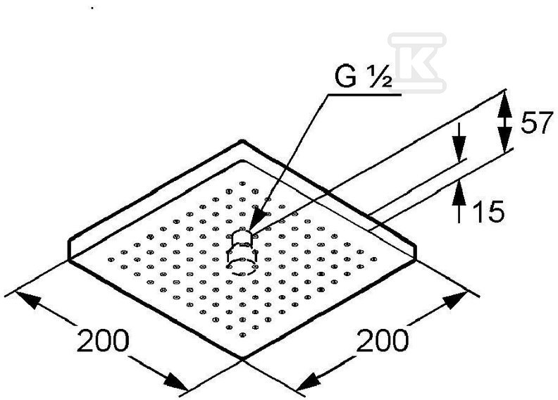 Głowica prysznica A-QA DN 15 200x200 mm - 6653005-00