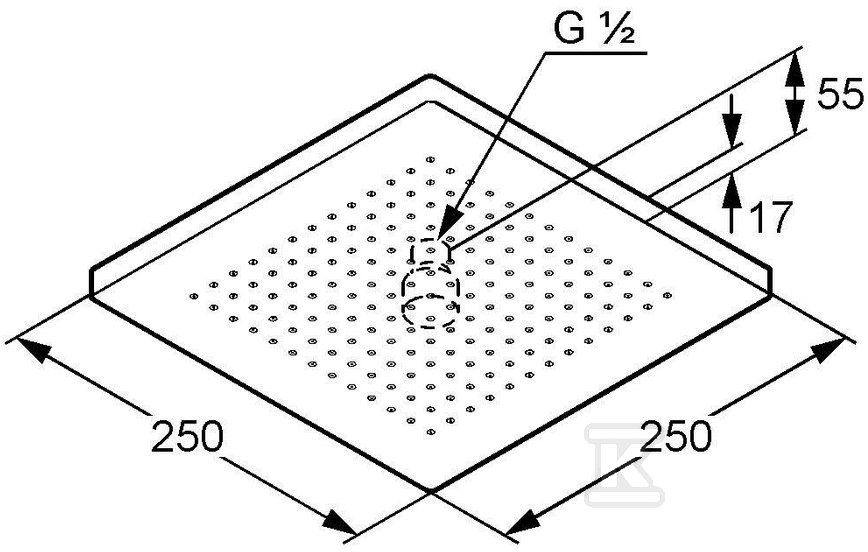 Sprchová hlavica A-QA DN 15 250x250mm - 6653105-00