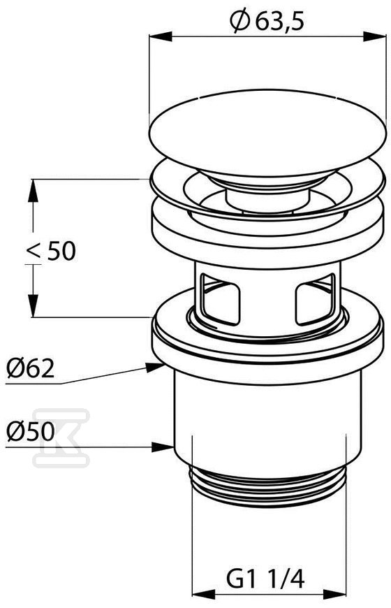 Lockable drain valve G 1 1/4 for - 1042405-00