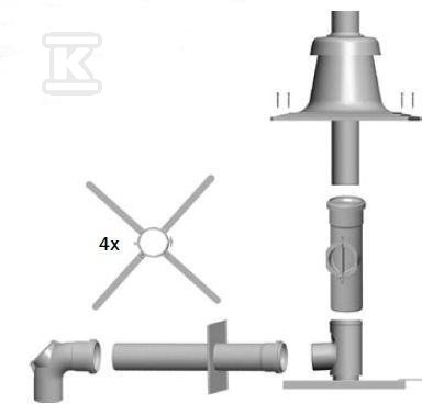 Zestaw podłączeniowy DN80, polypropylen - 2651520