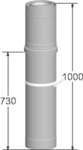 Przejście dachowe DN160/225 dla rury powietrzno-spalinowej 1000mm