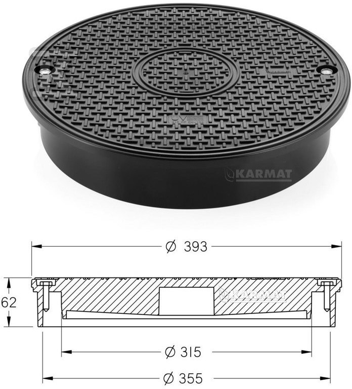 A15 (1.5t) class polypropylene cover DN - P355