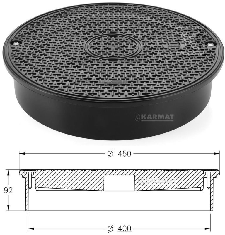 Polypropylene cover class A15 (1.5t) DN - P400