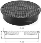 Polypropylene cover class A15 (1.5t) DN 400mm, round, universal - for smooth ascending pipe sn2/sn4 or corrugated 400mm