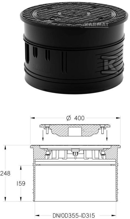 Capac telescopic din polipropilenă, - PS355