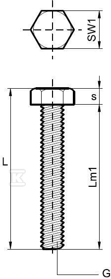 BIS Śruba z łbem sześciokątnym M10X25mm - 6143925