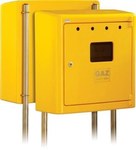 Yellow gas meter housing G066/P open surface