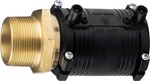 Mufa elektrooporowa/przejście PE-mosiądz z gwintem zewnętrznym GZ, d63x2" PE100, SDR11, PN10 gaz/PN16 woda