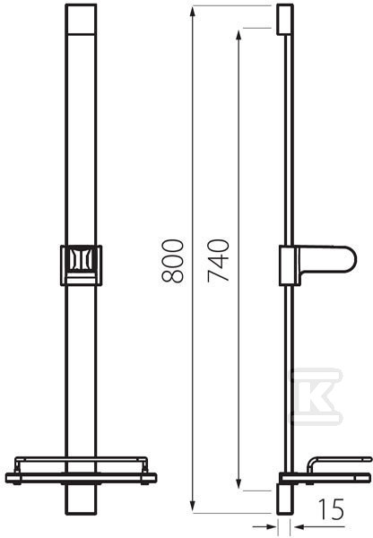 QUADRO sliding shower 1F, chrome - N110