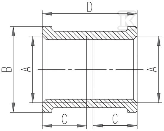 Brass sleeve 3/4" chrome - M03C