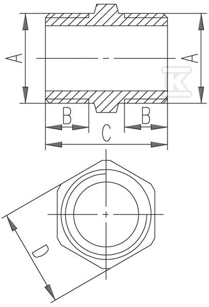 Nypel mosiężny 1/2" chrom - N03C