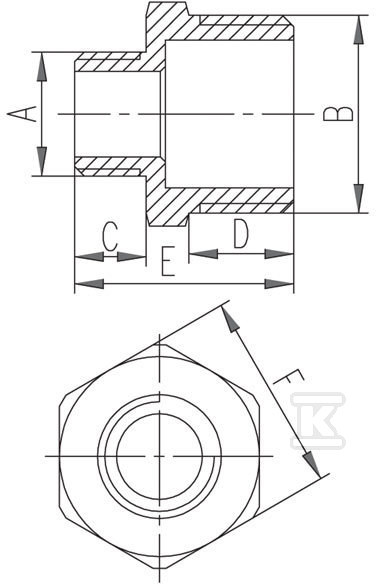 Nypel redukcyjny mosiężny 1/2"x1/4" - N09C