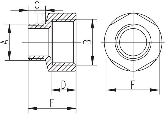 Redukcja 1"x3/4" nakrętno-wkrętna żółta - RN05Z