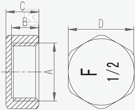 Zaślepka 1/2" mosiężna chrom - ZAS2C