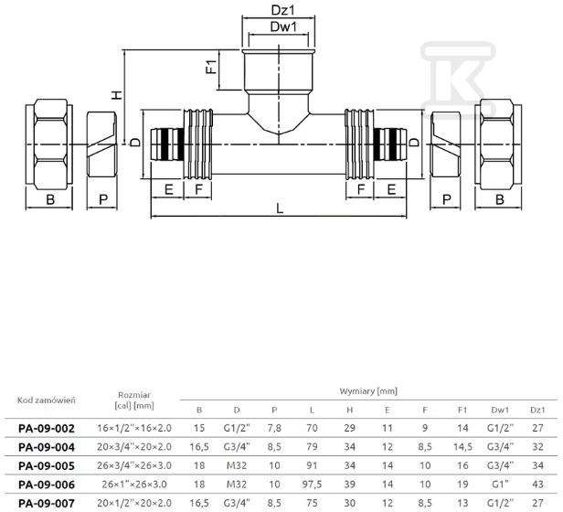 Nickel-plated twisted tee for - PA-09-004-O