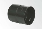 PVC drainage transition DN/OD 100x110 from drainage pipe to channel pipe, black color