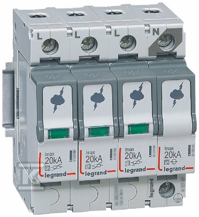 Ogranicznik surge voltage T2 20 KA 3P+N - 412227