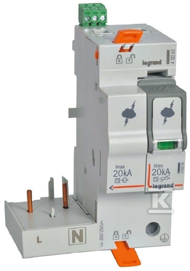 Ogranicznik surge voltage T2 20 KA 1P+N - 412262