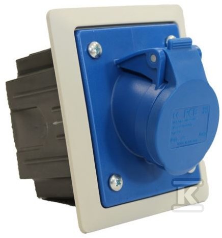 Prise murale inclinée bleue 16A 3P avec - 413-6PKR