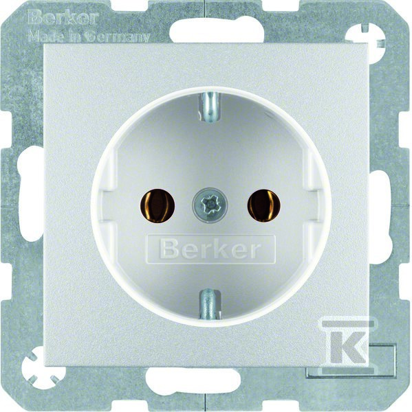 Gniazdo SCHUKO z uziemieniem alu, - 41431404