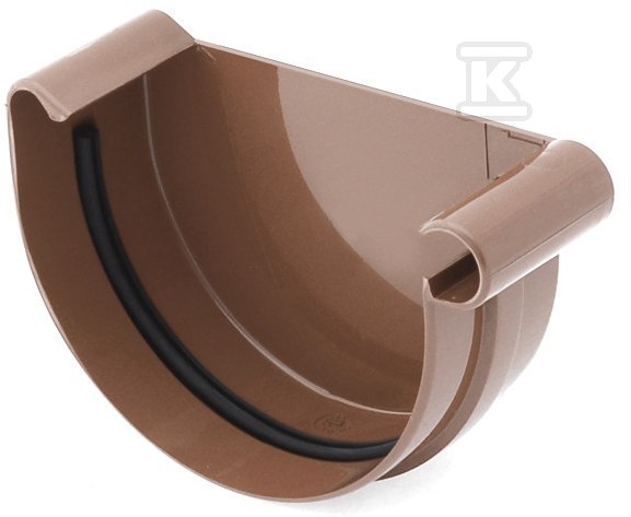 Right end cap 75 mm /System 75 brown - 60-082