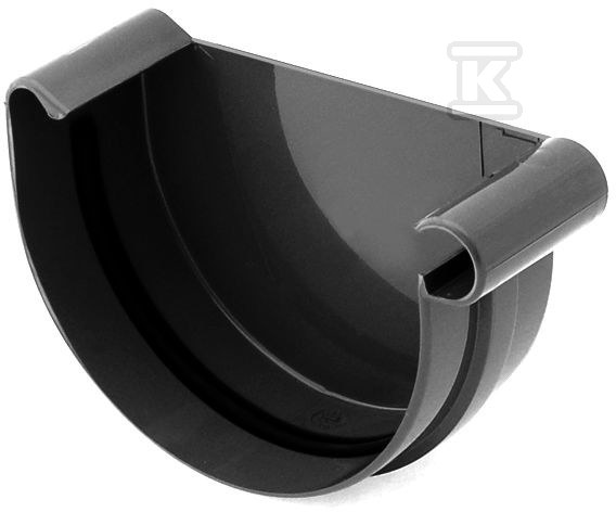 Right end cap 75 mm /System 75 black - 60-089