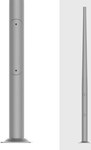 Aluminum pole SAL-2,5/B60 anodized inox