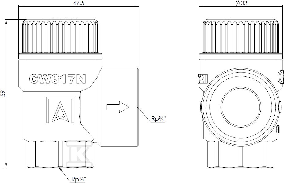 Poistný ventil MSS 1/2"x3/4" 6 bar pre - 42330