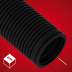 Rura karbowana (RKGS) PVC-U Czarna 50 750N z pilotem 25 m