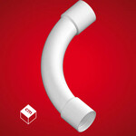 Złączka kątowa sztywna (ZKS) PVC-U Biała 20 (50 szt/op.)