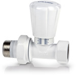 Supply straight radiator valve ACTIV plus 1/2" white