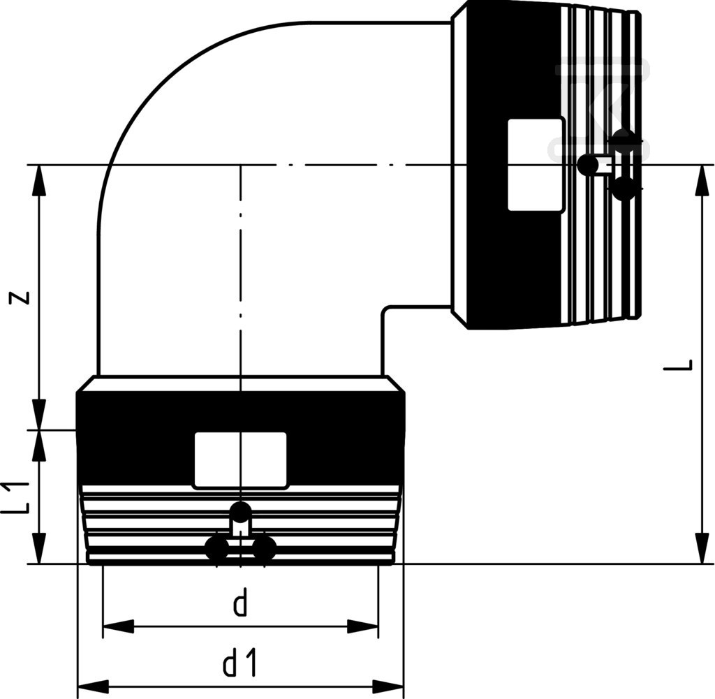 Kolano elektrooporowe 90ST. d225 PE100, - 753101820