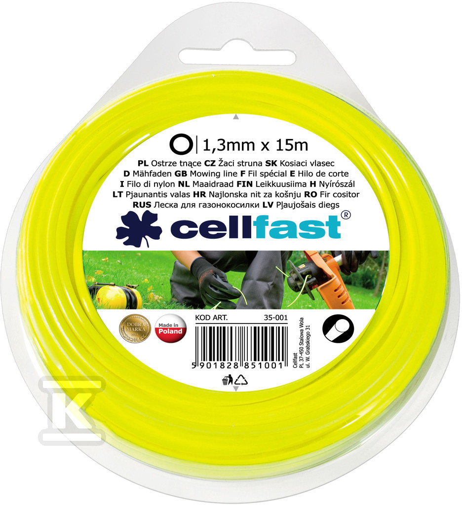 Żyłka tnąca - okrągłe 1,3mm x 15mb - 35-001