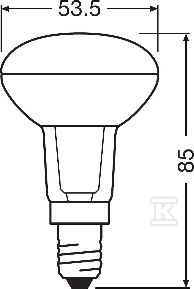 PARATHOM R50 4.3W=60W/827 non-dim 36 ° - 4058075097261