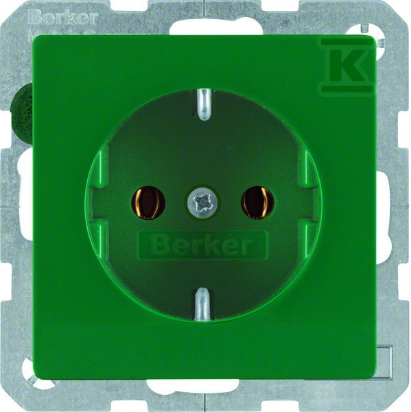 Gniazdo SCHUKO kompletne, zielony, - 47436013