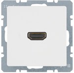 Gniazdo HDMI z przyłączem 90° biały, aks, Q.X