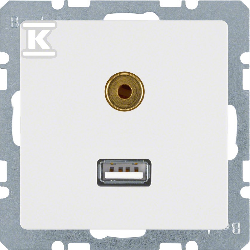 Gniazdo USB/3.5 mm audio biały, - 3315396089