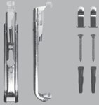 Set (komplet) MCA-D šinskih vešanja za panelne radijatore bez kuka, visine 200 mm, tip: CV 21s, CV 22 / FCV 21s, FCV 22 / RCV 21s, RCV 22 (3 kom. u setu - cena po kompletu ).