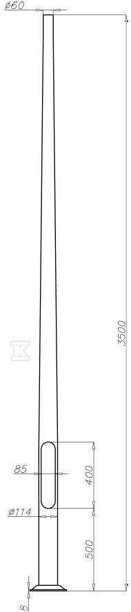 Aluminum column SAL-3,5 anodized inox - 42101/C45