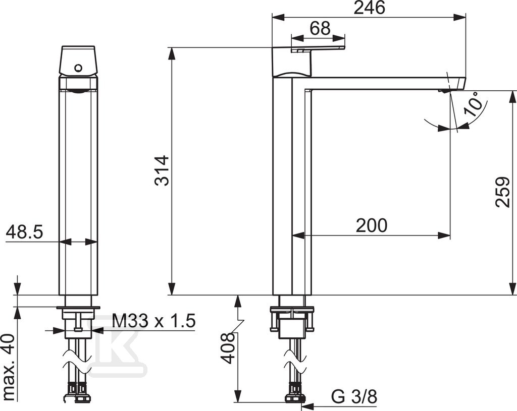 Bateria umywalkowa Oras Stela, - 4801F