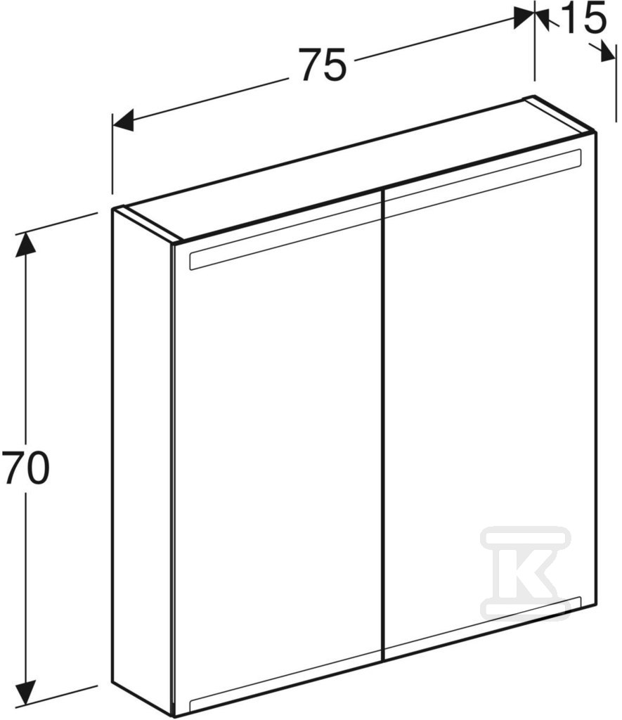 Option mirror cabinet, B75, with - 500.205.00.1