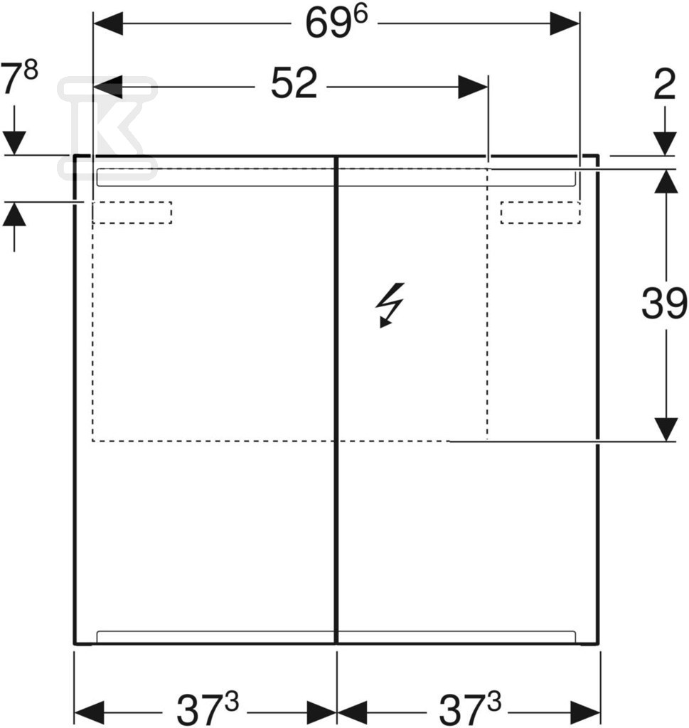 Option mirror cabinet, B75, with - 500.205.00.1