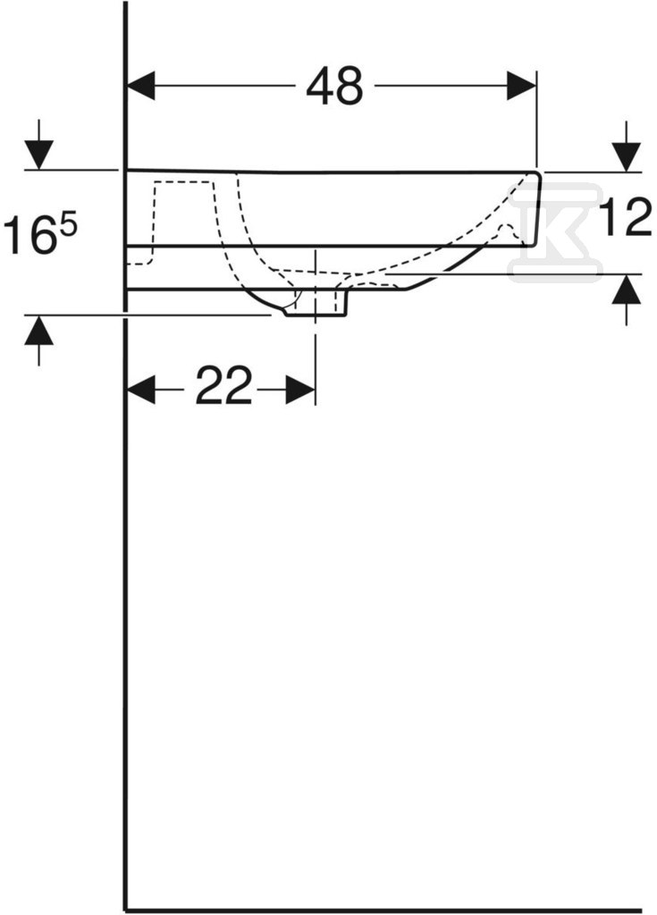 Smyle Square washbasin B120 cm, H16.5 - 500.225.01.1