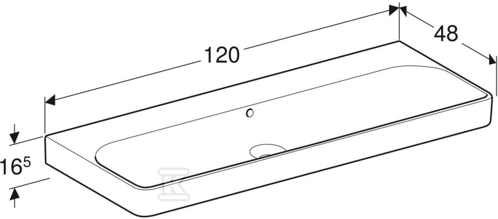 Smyle Square washbasin B120 cm, H16.5 - 500.225.01.8