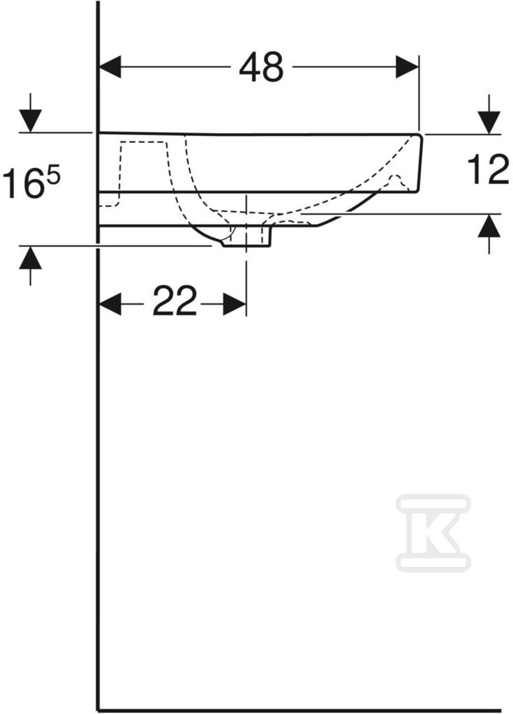 Smyle Square washbasin B120 cm, H16.5 - 500.225.01.8