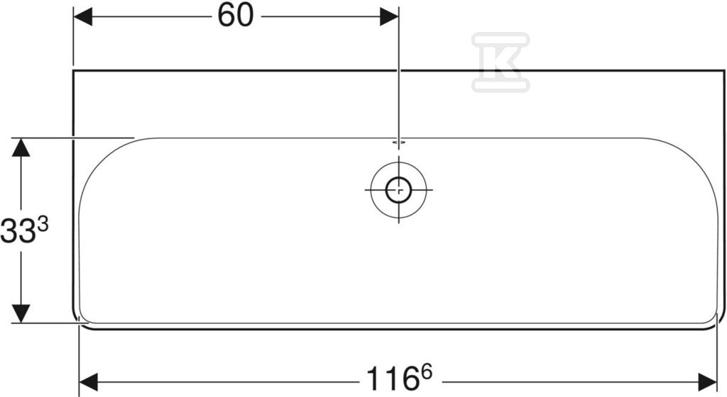 Smyle Square washbasin B120 cm, H16.5 - 500.225.01.8