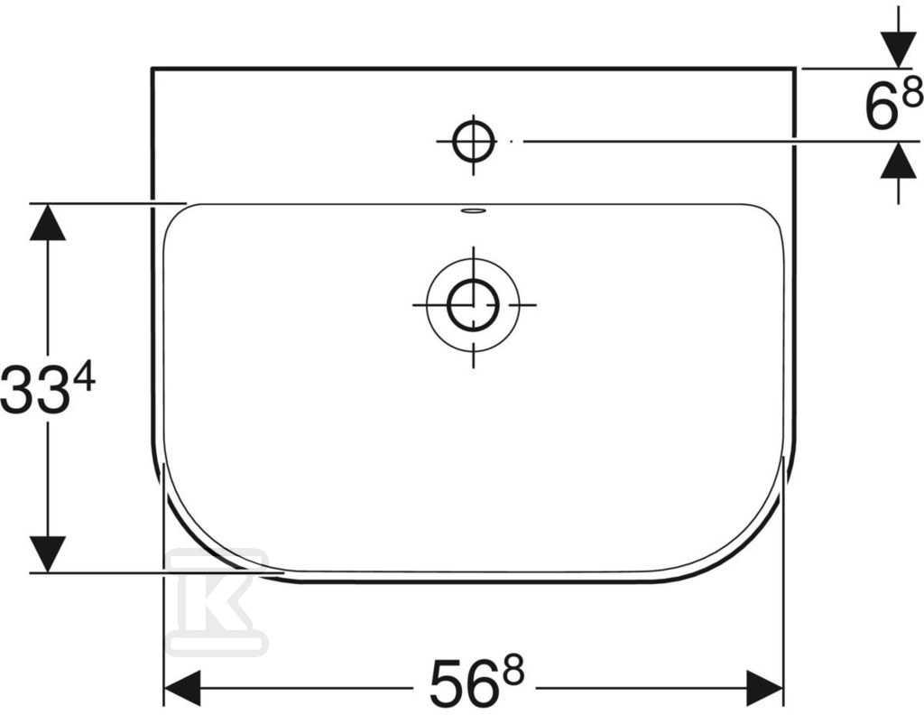 Lavoar Smyle, L60 cm, H16,5 cm, T48 cm, - 500.228.01.1